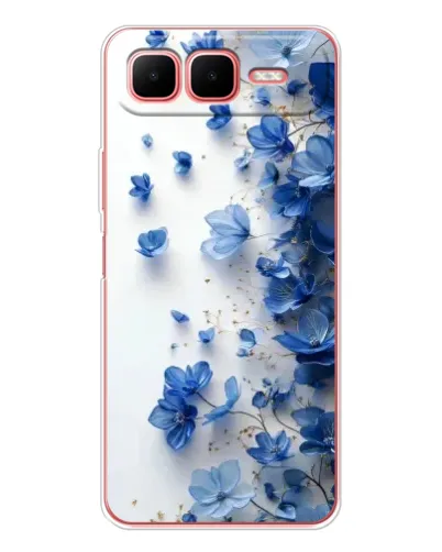 Чехол для Infinix Smart 10 Plus с картинкой «Голубой цветочный каскад»