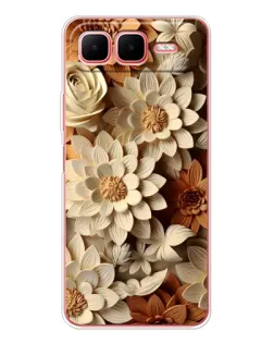 Чехол для Infinix Smart 10 Plus с картинкой «Бежевый флористический декор» Чехол для Infinix Smart 10 Plus с картинкой «Бежевый флористический декор»