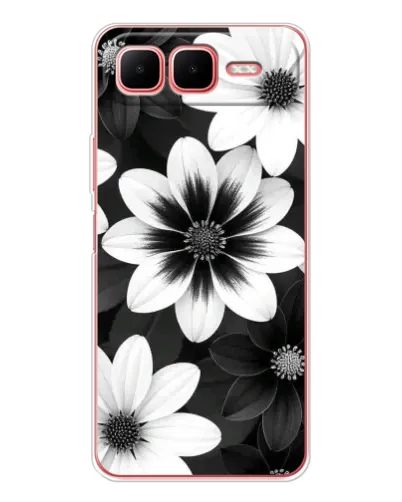 Чехол для Infinix Smart 10 Plus с картинкой «Монохромные астры»