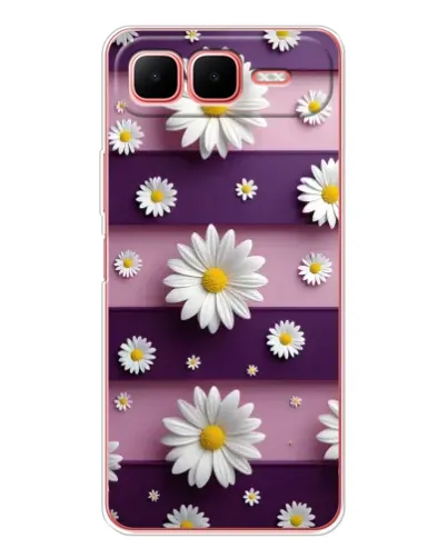 Чехол для Infinix Smart 10 Plus с картинкой «Ромашки на фиолетовом»