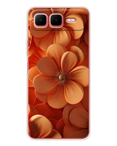 Чехол для Infinix Smart 10 Plus с картинкой «Оранжевый макро цветок»