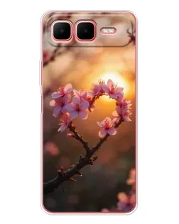 Чехол для Infinix Smart 10 Plus с картинкой «Розовый цвет сердце на фоне заката» Чехол для Infinix Smart 10 Plus с картинкой «Розовый цвет сердце на фоне заката»