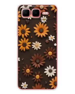 Чехол для Infinix Smart 10 Plus с картинкой «Узор из маленьких подсолнухов» Чехол для Infinix Smart 10 Plus с картинкой «Узор из маленьких подсолнухов»
