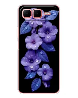 Чехол для Infinix Smart 10 Plus с картинкой «Фиолетовые цветы с росою»