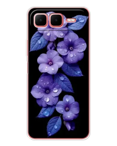 Чехол для Infinix Smart 10 Plus с картинкой «Фиолетовые цветы с росою»