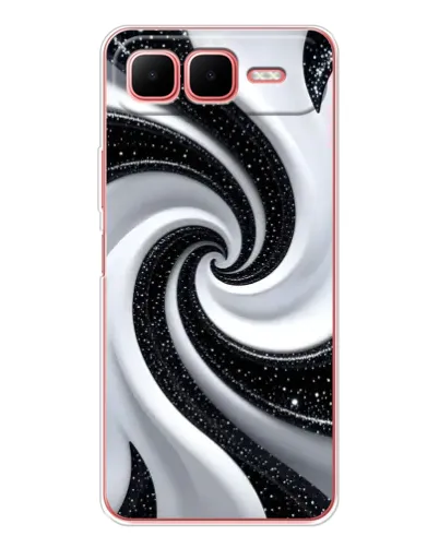 Чехол для Infinix Smart 10 Plus с картинкой «Черно-белая спираль»