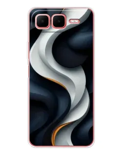 Чехол для Infinix Smart 10 Plus с картинкой «Объемные черно-белые ленты»