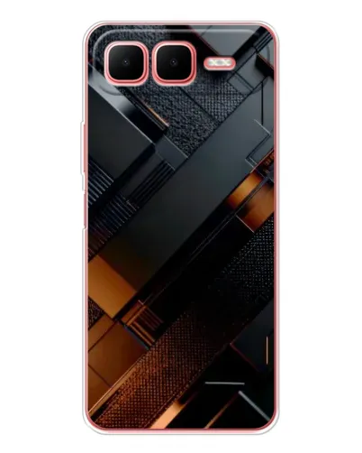 Чехол для Infinix Smart 10 Plus с картинкой «Черные геометрические блоки»