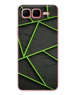 Чехол для Infinix Smart 10 Plus с картинкой «Зеленые геометрические линии»