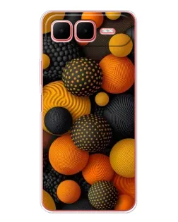 Чехол для Infinix Smart 10 Plus с картинкой «Объемные оранжевые сферы»