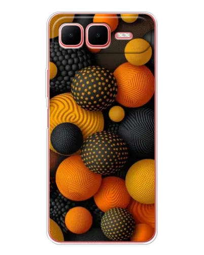 Чехол для Infinix Smart 10 Plus с картинкой «Объемные оранжевые сферы»