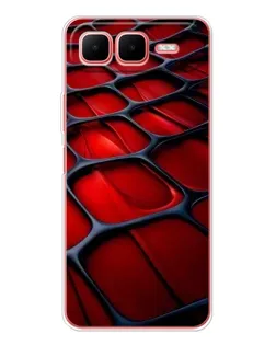 Чехол для Infinix Smart 10 Plus с картинкой «Красная глянцевая сетка»