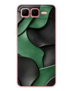 Чехол для Infinix Smart 10 Plus с картинкой «Зеленые кожаные волны»
