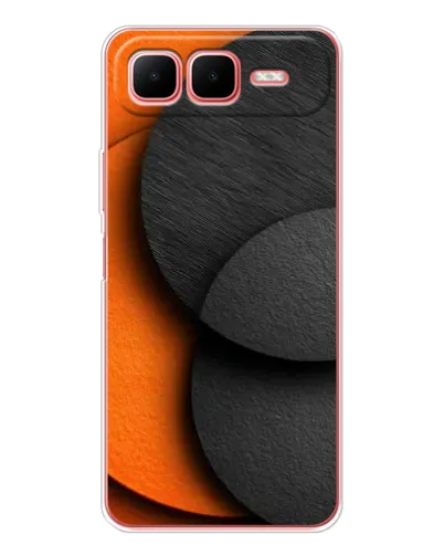 Чехол для Infinix Smart 10 Plus с картинкой «Геометрия оранжевых кругов»