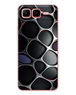 Чехол для Infinix Smart 10 Plus с картинкой «Объемная темная решетка»