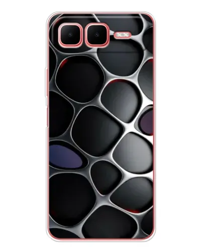 Чехол для Infinix Smart 10 Plus с картинкой «Объемная темная решетка»