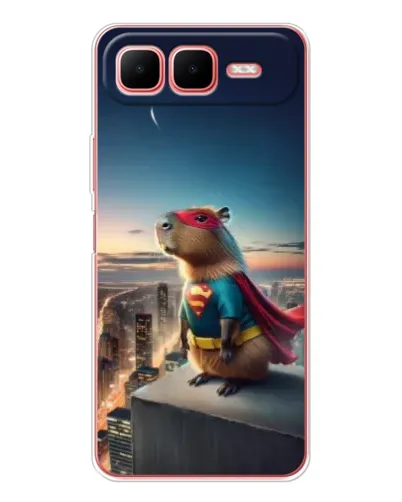 Чехол для Infinix Smart 10 Plus с картинкой «Капи-мен супергерой»
