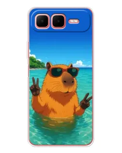 Чехол для Infinix Smart 10 Plus с картинкой «Морская капибара»