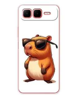 Чехол для Infinix Smart 10 Plus с картинкой «Капибара в очках»