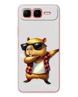 Чехол для Infinix Smart 10 Plus с картинкой «Капибара рэпер даб»