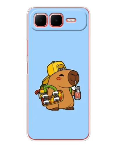 Чехол для Infinix Smart 10 Plus с картинкой «Капибара на скейте»