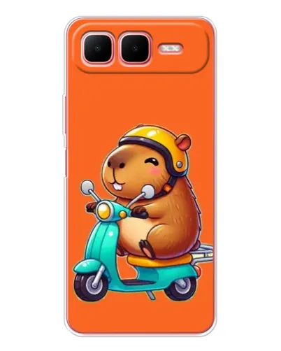 Чехол для Infinix Smart 10 Plus с картинкой «Капибара на скутере»