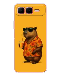 Чехол для Infinix Smart 10 Plus с картинкой «Капибара на отдыхе»