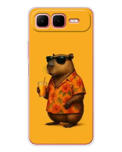 Чехол для Infinix Smart 10 Plus с картинкой «Капибара на отдыхе»