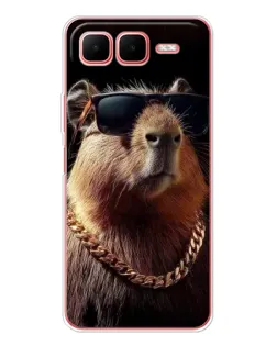 Чехол для Infinix Smart 10 Plus с картинкой «Капибара золотая цепь»