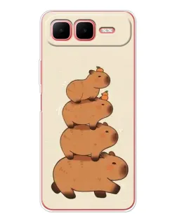 Чехол для Infinix Smart 10 Plus с картинкой «Башня из капибар»