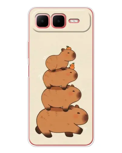 Чехол для Infinix Smart 10 Plus с картинкой «Башня из капибар»