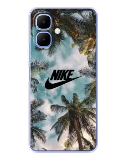 Чехол для Infinix Smart 10 с картинкой «Тропический принт Nike» Чехол для Infinix Smart 10 с картинкой «Тропический принт Nike»