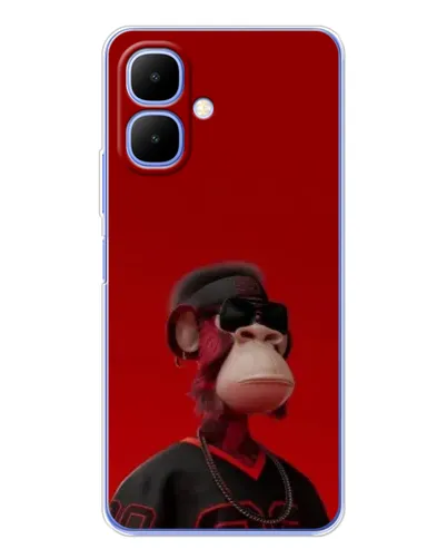 Чехол для Infinix Smart 10 с картинкой «Bored Ape в красном»