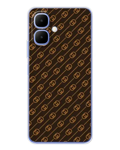 Чехол для Infinix Smart 10 с картинкой «Gucci — золотые диагонали»