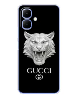 Чехол для Infinix Smart 10 с картинкой «Gucci — серебряный лев»