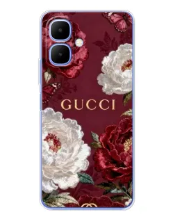 Чехол для Infinix Smart 10 с картинкой «Gucci — бордовые розы»