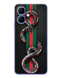 Чехол для Infinix Smart 10 с картинкой «Gucci — змея на полосе»