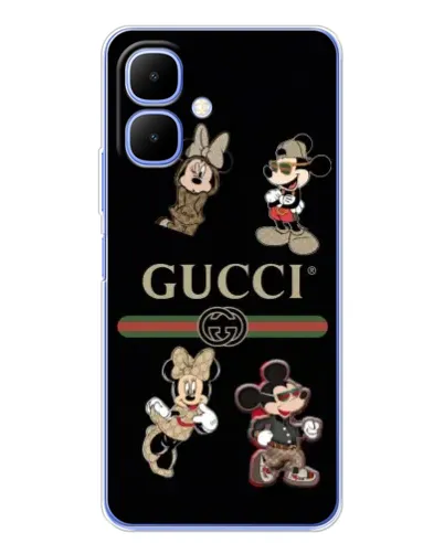 Чехол для Infinix Smart 10 с картинкой «Gucci — герои Disney и монограмма» Чехол для Infinix Smart 10 с картинкой «Gucci — герои Disney и монограмма»