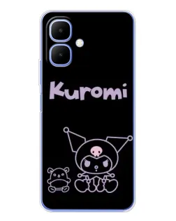 Чохол для Infinix Smart 10 з картинкою «Kuromi — чорний мінімалізм»