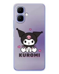 Чехол для Infinix Smart 10 с картинкой «Kuromi — фиолетовый арт»