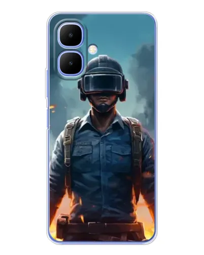 Чехол для Infinix Smart 10 с картинкой «PUBG — реалистичный герой»