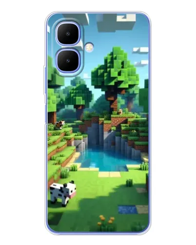Чехол для Infinix Smart 10 с картинкой «Minecraft летний день»