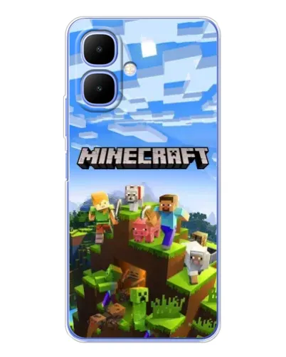 Чехол для Infinix Smart 10 с картинкой «Minecraft классический мир»