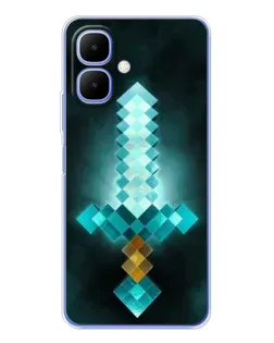 Чехол для Infinix Smart 10 с картинкой «Алмазный меч неон»