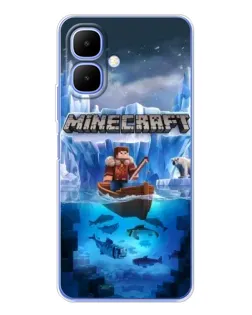 Чехол для Infinix Smart 10 с картинкой «Minecraft ледяной мир»