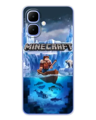 Чехол для Infinix Smart 10 с картинкой «Minecraft ледяной мир»