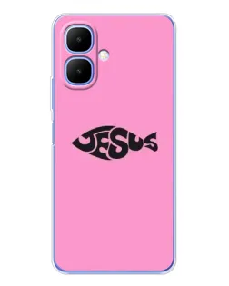 Чехол для Infinix Smart 10 с картинкой «Розовый символ  Jesus»