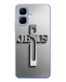 Чехол для Infinix Smart 10 с картинкой «Металлический крест Jesus»