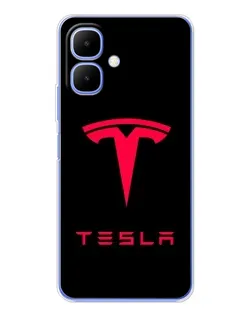 Чохол для Infinix Smart 10 з картинкою «Tesla Red Logo»