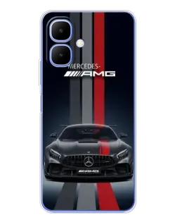 Чохол для Infinix Smart 10 з картинкою «Mercedes — білий карбон»